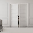 thumbnail image 2 of 60" x 80" Paneled Prehung Interior French Doors Solid Manufacture Wood Double Door With Hardware Kit / Handles, 2 of 8