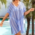 thumbnail image 7 of Summer Clearance Sale! TMOYZQ Oversized Swimsuit Coverups for Women Crochet Knit Hollow Out V Neck Bathing Suit Coverups Summer Bikini Dress Beach Cover Ups for Swimwear, 7 of 7