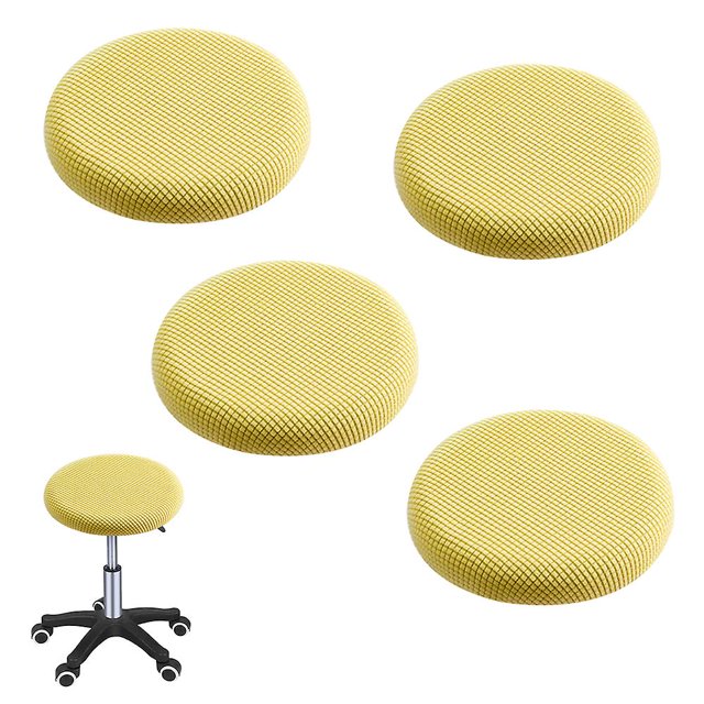Fundas para taburetes redondas, paquete de 4 fundas elásticas para taburetes de bar, fundas elásticas para sillas de bar, fundas para asientos de taburetes de bar para sillas de 32-40 cm