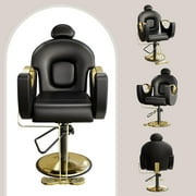 360° Swivel Barber Chair Hair Chair Stylist Chair with Heavy Duty Hydraulic Pump, Adjustable Headrest & Reclining Backrest, Reclining Salon Chair for Hair Stylist for Home Office, Spa, Shampoo