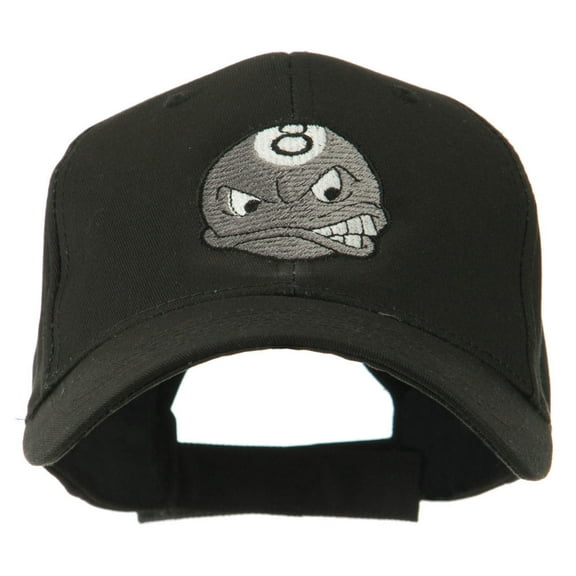 Billiard 8 Ball Face Embroidery Cap - Black OSFM