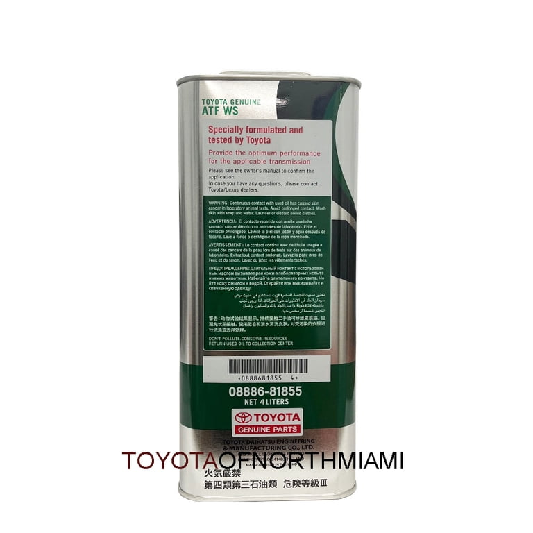 Genuine Toyota WS ATF Automatic Transmission Fluid 08886-81885 4L
