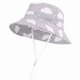 thumbnail image 2 of SGFCWSX Kids Bucket Hat Wide Brim UV Protection Print Chin Strap Breathable Mesh Summer Outdoor Beach Sun Hats for Boys Girls Gray Size 2-4 Years, 2 of 8