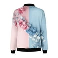 thumbnail image 4 of XUNKUSGA Jackets for Women Floral Print Long Sleeve Bomber Jacket Women Zip Up Front Open Cardigans for Women with Pocket Hiking Clothes for Women S-2XL, 4 of 5