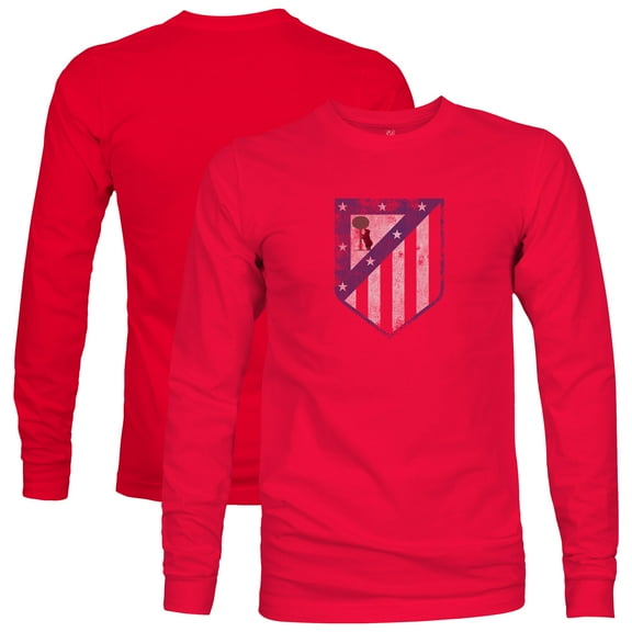 Men's 1863FC  Red Atletico de Madrid Color Badge Long Sleeve T-Shirt