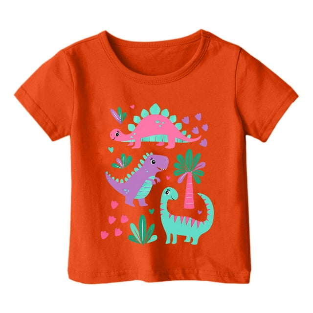 MEZZALL T-Shirts de Mode pour Garçons et Filles, Décontractés, Saison Scolaire, Imprimés, Col Rond, Manches Courtes, Confortables, 1-2 Ans