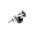 thumbnail image 1 of FB Jewels Sterling Silver Womens Round Black Color Enhanced Diamond Solitaire Earrings 1/10 Cttw, 1 of 1