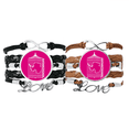 thumbnail image 1 of Map Cage Continent Antarctica Bracelet Hand Strap Leather Rope Wristband Double Set, 1 of 3
