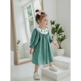 thumbnail image 6 of BemeyourBBs Girl Christmas A Line Dress Tree Embroidery Long Sleeves Plaid Dress, 6 of 9