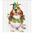 thumbnail image 3 of Ambesonne Mardi Gras Shower Curtain, Happy Dog Jester Hat, 69"Wx70"L, Multicolor, 3 of 3