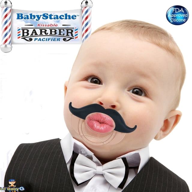 BabyStache Chupete Divertido para Bebé, Silicona Sin BPA, Unisex
