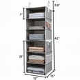 thumbnail image 4 of Foldable Hanging Closet Organizer, Storage Hanging Shelves, 6-Shelf, Polyester Fabric, Gray, 12x12x42 inches, 4 of 9