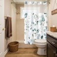thumbnail image 4 of No Hook Shower Curtain with Snap in Liner,Watercolor Eucalyptus Leaf Waterproof Bath Curtain with See Through Top Window,Rustic Sage Green Plant Shower Curtains for Bathroom Decor,36x72in, 4 of 9