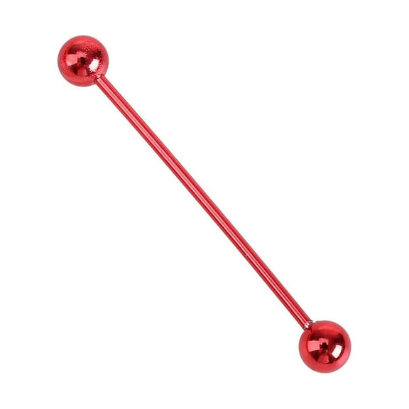 Allergy Free Stainless Steel Industrial Barbell Piercing Jewelry Piercing Earring Ear Bone Earring (Red)