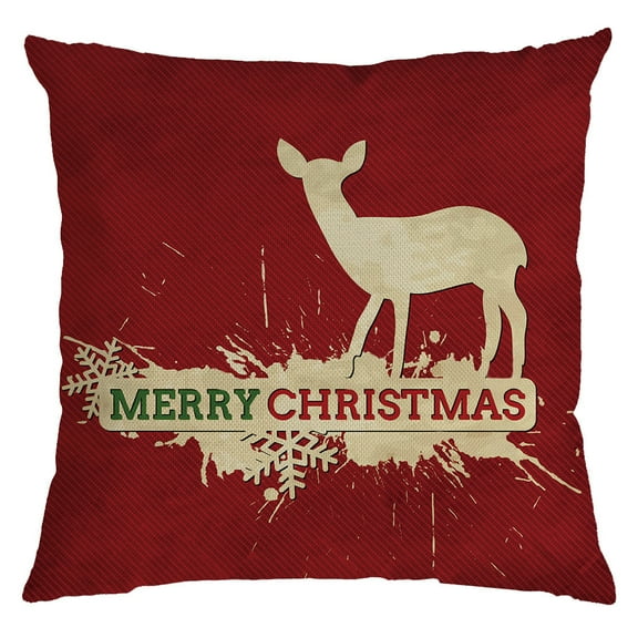 AnuirheiH Christmas Linen Throw Pillow Covers 18 x 18 Inches,Xmas Cushion Cover Case Decorations Winter Holiday Party Pillow Customized Zipper Pillowcase Decor for Sofa,Bed,Couch