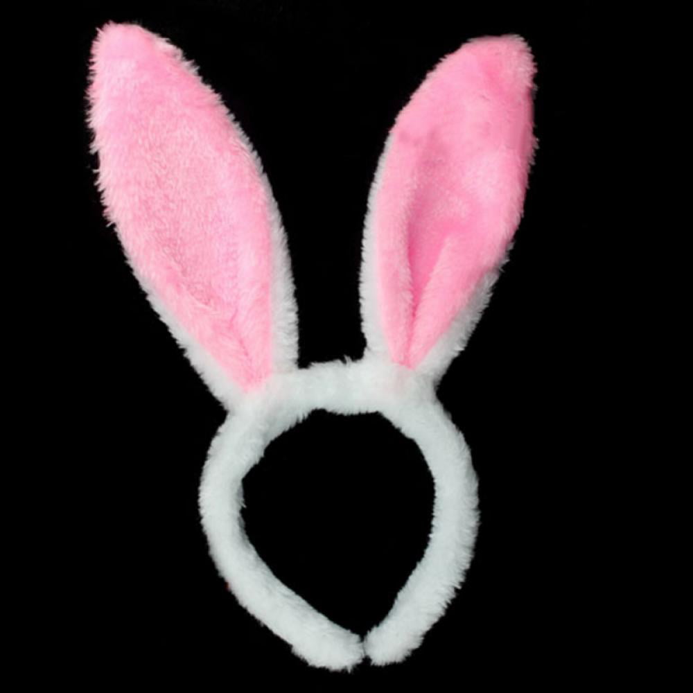 TRIXES Bunny Ears Fancy Dress Accessory White with Pink Rabbit Ears