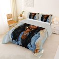 thumbnail image 2 of Castle Fairy Western Black Cowgirl King Size Comforter Sets 3pcs,Vintage Southwestern Comforters King Size,Brown Blue,Grey Reversible,1 Comforter and 2 Pillowcases, 2 of 6