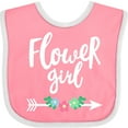 thumbnail image 3 of Inktastic Flower Girl with Arrow and Flowers Girls Baby Bib, 3 of 4