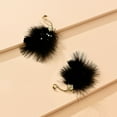 thumbnail image 5 of HomeKingdee European American Trendy Black Ostrich Fluffy Ball Brooch - Alloy and Rhinestone Jewelry Pin for Party Wedding Celebration Accessories, 5 of 5