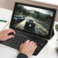 thumbnail image 3 of 2 in 1 Tablet 10 Inch Android OS Tableta, Tablets with Keyboard, Mouse, Case, Stylus,32GB ROM+4GB RAM, 8MP Dual Camera, Quad Core Processor, 6000mAh Battery, 10.1 IN FHD Tab black, 3 of 8