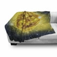 thumbnail image 3 of Galaxy Soft Flannel Fleece Throw Blanket, Panorama of Sun in Space with Luminous Effects Center of Solar System Print, Cozy Plush for Indoor and Outdoor Use, 60" x 80", Yellow Blue, by Ambesonne, 3 of 6