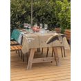 thumbnail image 3 of Outdoor Table Cloth with Umbrella Hole and Zipper, Beige Blue Summer Beach Waterproof Rectangle Tablecloth 54"x80", Coastal Nautical Starfish Ocean Washable Table Cover for Outside Party Patio Picnic, 3 of 8