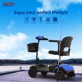 thumbnail image 6 of SEGMART 4 Wheel Mobility Scooter, Outdoor Mobility Scooters for Adults, Compact Motorized Scooter with Detachable Basket, Heavy Duty Scooter with 4 Flat Free Tires for Senior, 265lbs, Blue, SS575, 6 of 10