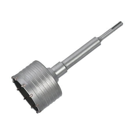 

Wall Hole Drill Bit 90mm Hole Saw Cutter 190mm Drilling Depth Round Shank with Connecting Rod for SDS X4 Impact Drill