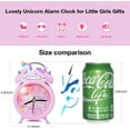 thumbnail image 5 of TCJJ Unicorn Alarm Clock for Girls Kids, Cute Bedroom Decoration, Non Ticking Silent Second Hand, w/Backlight Super Loud Twin Bell, for Kids Toddlers Unicorn Gifts, 5 of 6