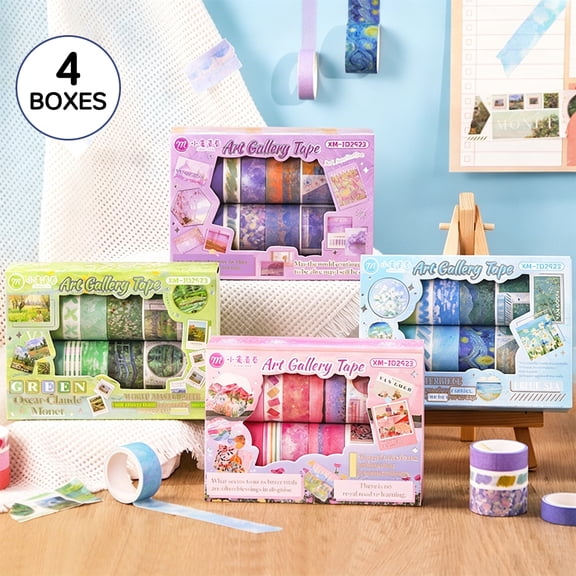 18 Rolls Cute Washi Tape Set, Decorative Craft Art Tape Rolls for Journaling Scrapbooking DIY Craft Supplies, 48 Rolls