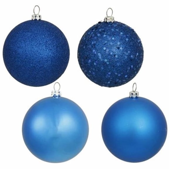 Vickerman N590802DPV 3 in. Pearl UV Drill Ball Ornament, Blue - 12 Bag