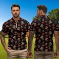 thumbnail image 5 of Binienty Derby Rose Horse Matching Golf Shirts Fashion Men Women Funny Couple Golf Shirts Versatile Quarter Zip Pullover Short Sleeve Tennis Tops for Running Casual, 5 of 7