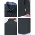 thumbnail image 7 of DARING DIVA Men's Plaid Collar Long Sleeve Button Down Business Dress Shirt Navy Blue 4XL, 7 of 7