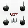 thumbnail image 2 of 2-3/8 Inch Black Floor Safe Twin Wheel Casters 5/16 Grip Neck Stem Set of 4 SCC, 2 of 2