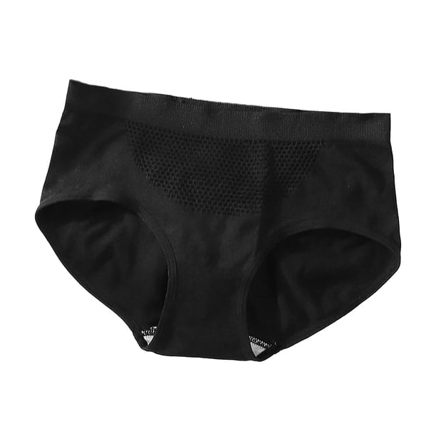Gibobby Panty Microfibra con Encaje Calzoncillos de nido de para mujer, bragas sin costuras de de algodón transpirables para mujer(Negro,Talla única)