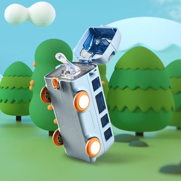 Xihbxyly Bonita Taza para Coche, Divertida Botella de Agua con Pajita, Diseño de Autobús Desmontable, a Prueba de Fugas y Fácil de Limpiar, Perfecta para Viajes y Actividades Al Aire Libre, Un Regalo
