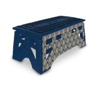 eXpace ES389 Folding Step Stool, 20-Inch Extra Wide Heavy Duty, Non-Slip for Indoor and Outdoor Use, Adults and Kids up to 500lb, Royal Blue Damask