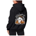 thumbnail image 6 of FASHOFT Zip Up Hoodie Women Oversized Halloween Graphic Fleece Jacket with Pockets Funny Ghost Spooky Season Sweatshirt Black L, 6 of 6