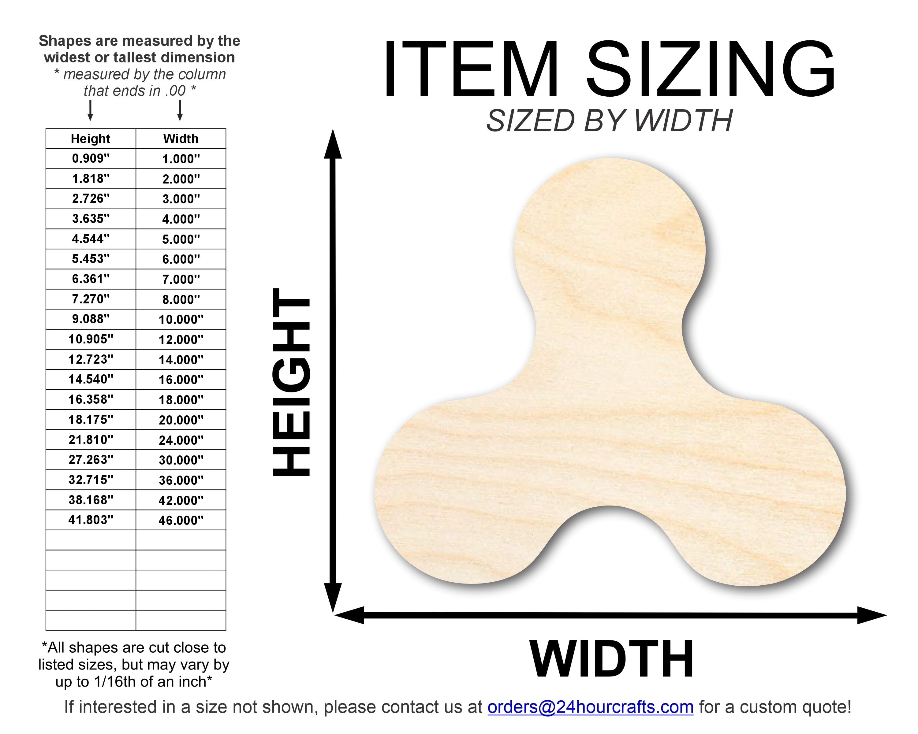 Unfinished Wood Fidget Spinner Shape 20" / 1/8"