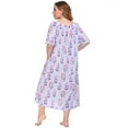thumbnail image 2 of Ame Ladies Plus size Short-Sleeved Nightdress Printed Flowers, Sleepers, Casual Long Nightgown， XL-4XL, 2 of 5