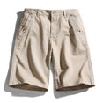 thumbnail image 3 of Ramiter Shorts Men Male Summer Solid Color Zipper Pants Pocket Drawstring Loose Casual Sports Running Straight Shorts Beach Pants Khaki,2XL, 3 of 4