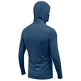 thumbnail image 4 of Men's Sun Protection Hoodie with Built-in Face Mask and Long Sleeves Featuring Ice Silk Fabric in Black Blue Brown Green for Summer Fishing Hiking Cycling or Outdoor Work Dark Blue L, 4 of 5