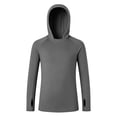 thumbnail image 6 of RUTAYY Boys Hooded Long Sleeve Athletic Tops Solid Color Loose Fit Kids Active Layering Tops Dark Gray, 6 of 8