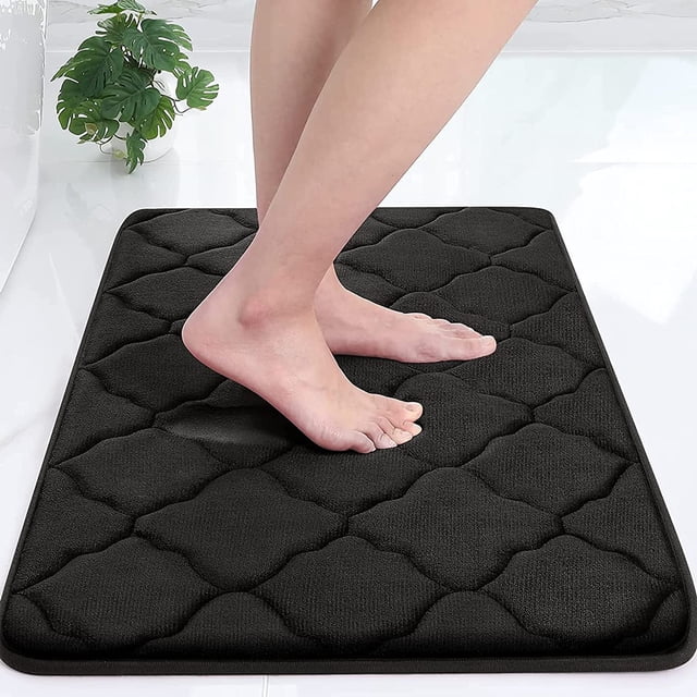 Alfombra de baño antideslizante, alfombra de baño de espuma viscoelástica suave, alfombra de baño absorbente, lavable a máquina - 43 x 61 cm
