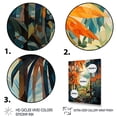 thumbnail image 3 of Designart "Mosaic of Orange Palms A Unique Perspective II" Floral Floater Framed Wall Art Print, 3 of 7