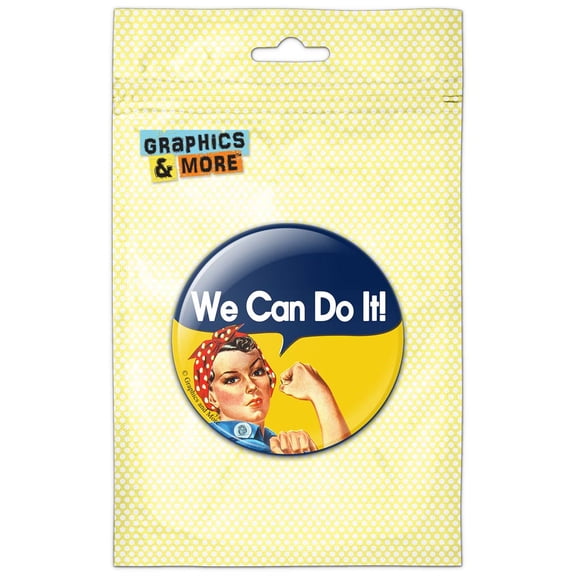 Rosie The Riveter War Poster Refrigerator Button Magnet