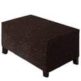 thumbnail image 2 of TOPCHANCES Stretch Ottoman Cover, Rectangle Jacquard Footstool Slipcover, Anti-Slip Furniture Protector (Chocolate, L Size), 2 of 7