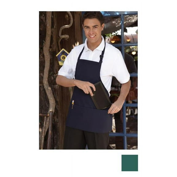 Uncommon Threads 3011-0500 Ajustable Bib Apron 3 Section Pocket in Hunter
