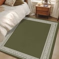 thumbnail image 5 of Olive Green Greek Key Large Area Rugs for Bedroom Living Room, Soft Non Slip Carpet Bedside Rug, Geometric Greece Ancient Farmhouse Geo Rectangular Floor Cover Kitchen Accent Rug 3'x5' for Office, 5 of 9