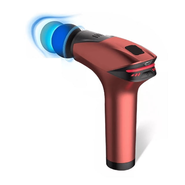 Pistola Masajeadora De Músculos 8 Velocidades Pantalla Lcd Rojo